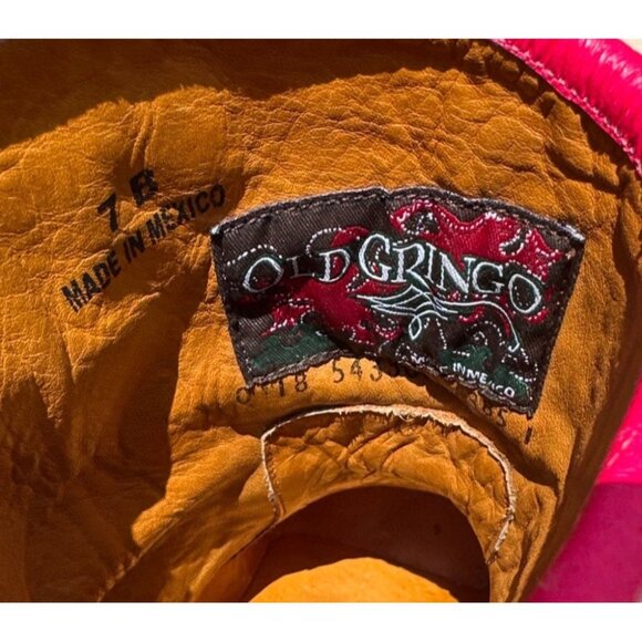 Old Gringo Womens Embroidered Sugar Skull Leather Ankle Boots 7B Black & Pink - Picture 5 of 7